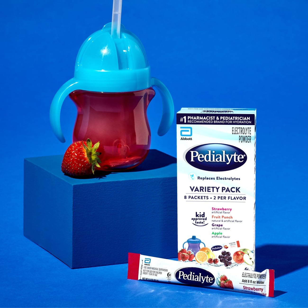 Pedialyte Electrolyte Powder Packets, Variety Pack, Hydration Drink, 24 Single-Serving Powder Packets