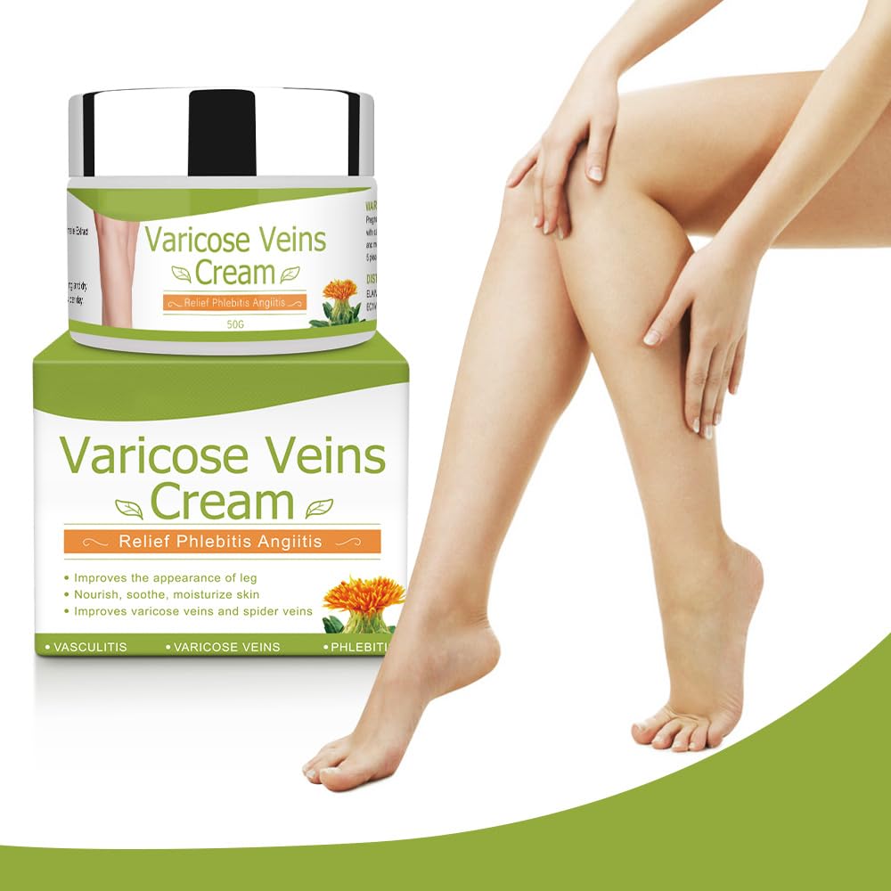 Varicose Veins Cream Eliminate Varicose Veins and Spider Veins, Improve Blood Circulation, Relieve Pain and Itching of Legs (1.76 OZ)