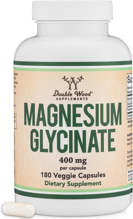 Double Wood Magnesium Glycinate 400mg, 180 Capsules
