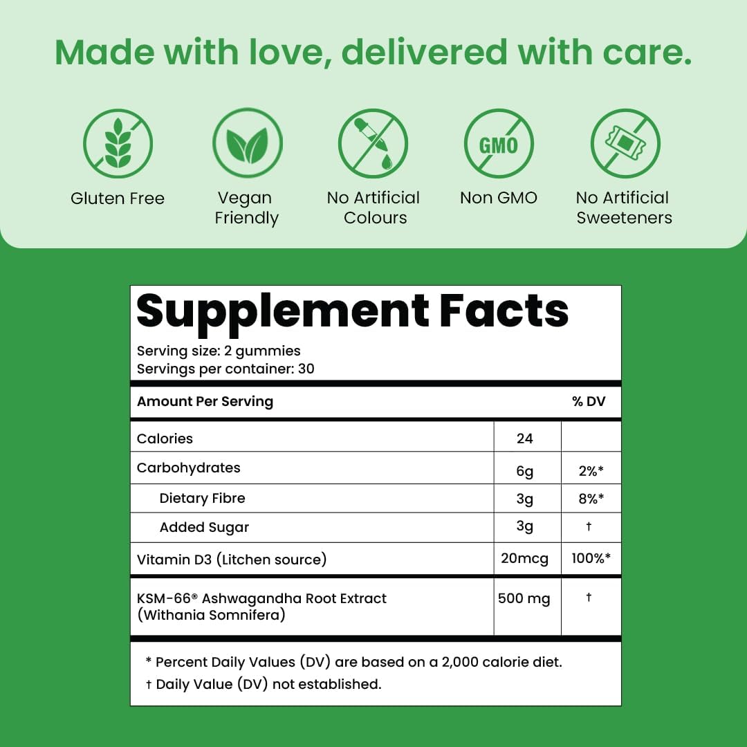 KSM-66 Ashwagandha & Vitamin D Gummy - 60 Count