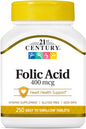 21st Century, Folic Acid, 400 mcg, 250 Easy to Swallow Tablets