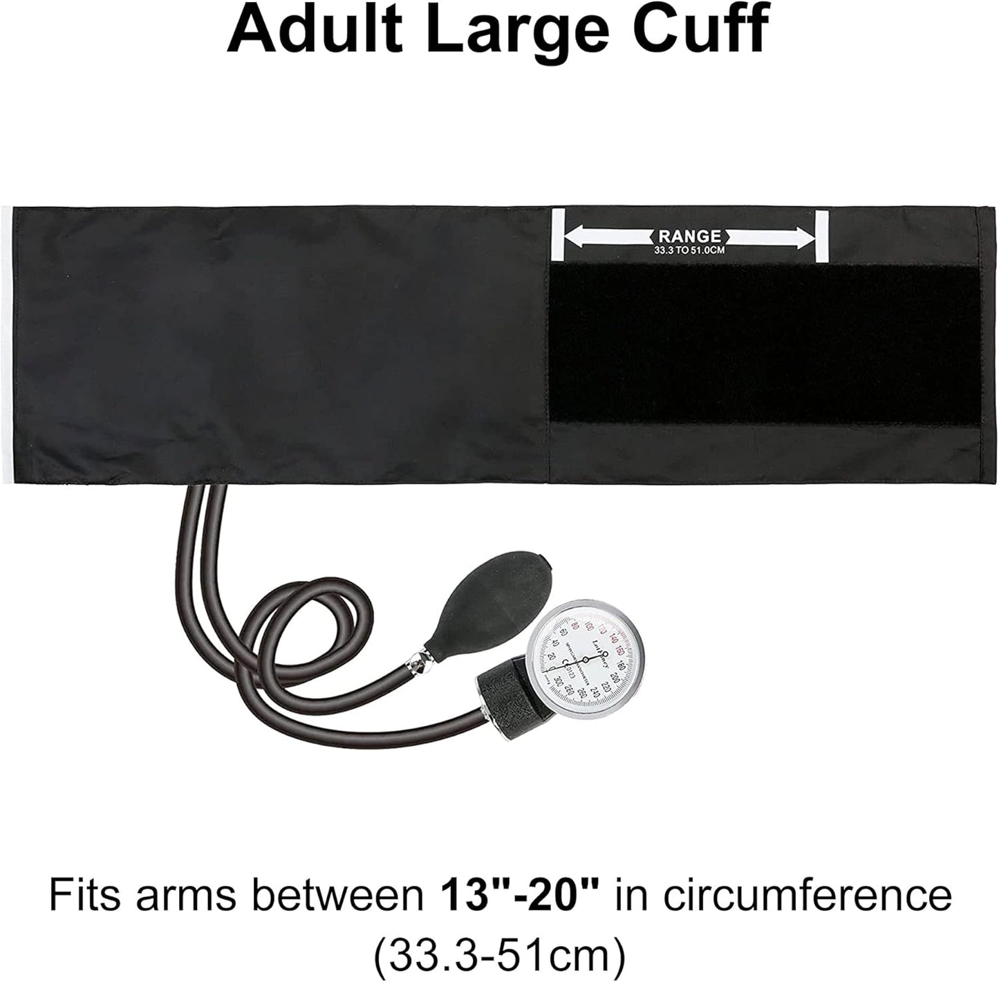 LotFancy Aneroid Sphygmomanometer, Large Adult Cuff (13" to 20"), Professional Manual Blood Pressure Monitor, Nurse BP Monitor, Durable Carrying.