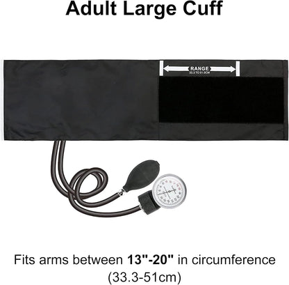 LotFancy Aneroid Sphygmomanometer, Large Adult Cuff (13" to 20"), Professional Manual Blood Pressure Monitor, Nurse BP Monitor, Durable Carrying.