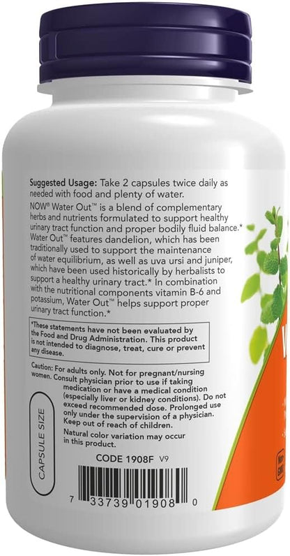 NOW Foods, Water Out, Fluid Balance, 100 Veg Capsules