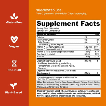 Goli SuperFruits Beauty Gummy Vitamin - 60 Count - Collagen-Promoting Ingredients. Radiate. Rejuvenate. Refresh - Mixed Fruit, Vegan, Plant-Based, Non-GMO, Gluten-Free & Gelatin Free