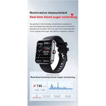 Bluetooth Fashion Smartwatch, 2023 Upgrade F57L Blood Glucose Monitoring Smartwatch Non-invasive Blood Sugar Test Smart Watch, Painless Blood Glucose