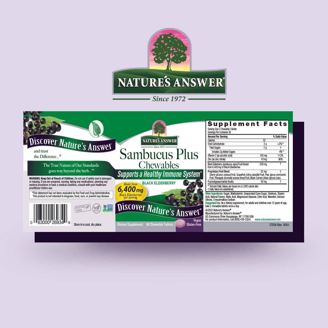 Nature's Answer Sambucus Daily Immune Boost -  60 Count