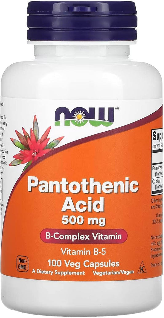 NOW Foods Pantothenic Acid 500mg, 100 Capsules