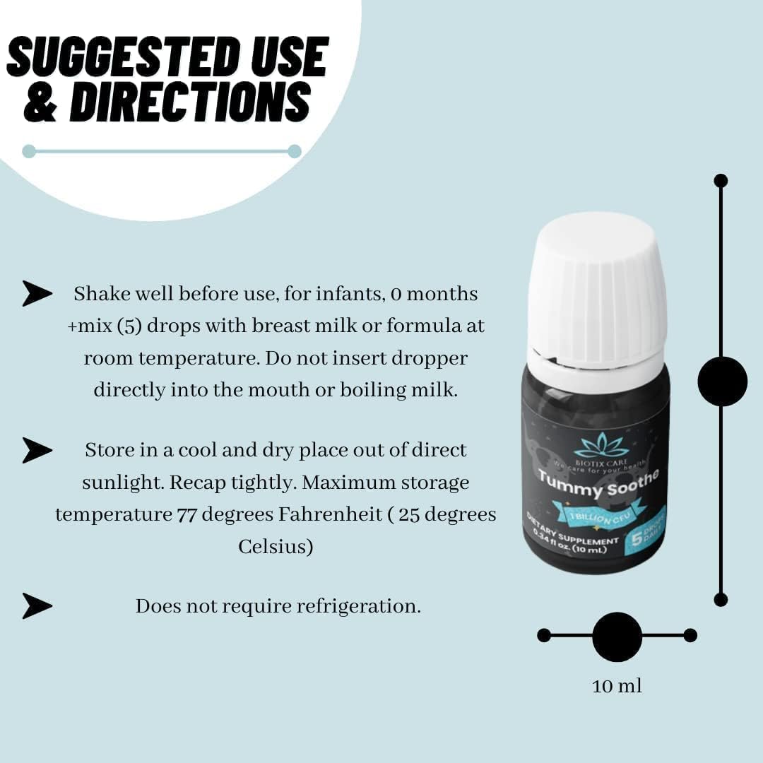 Biotix Care Baby Probiotic Drops - Relief Gas, Colic, Diarrhea & Constipation for Babies & Infants, 50 Doses