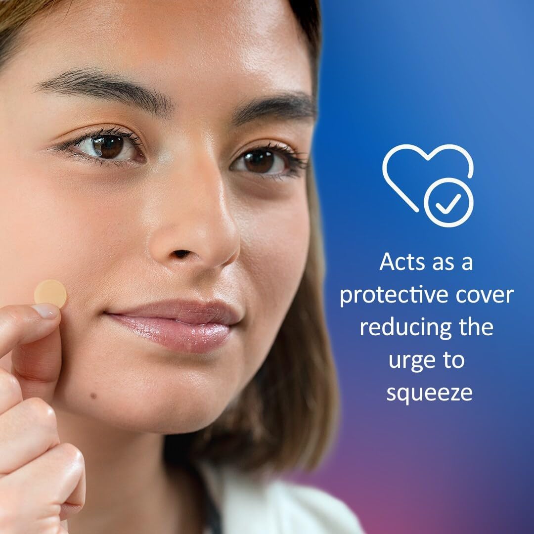 Nexcare Acne Absorbing Cover, Acne, Pimple, Zit Patch, Protective cover for blemishes, Visibly indicates that it is working, 108-count, two sizes