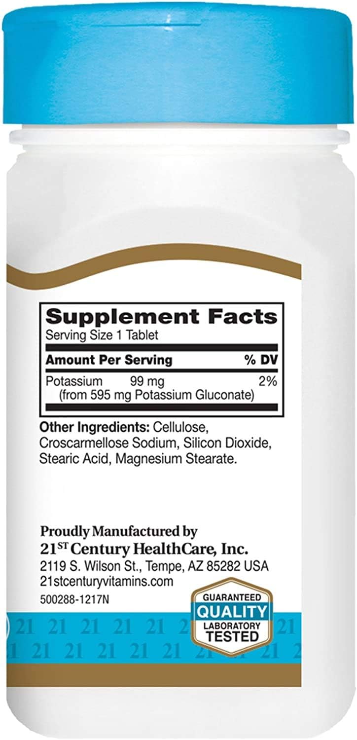 21st Century, Potassium Gluconate, 595 mg, 110 Tablets