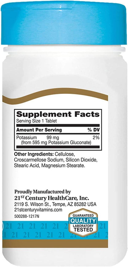 21st Century, Potassium Gluconate, 595 mg, 110 Tablets