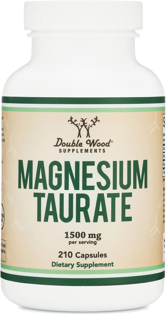 Double Wood Magnesium Taurate, 1,500mg per Serving, 210 Vegan Capsules