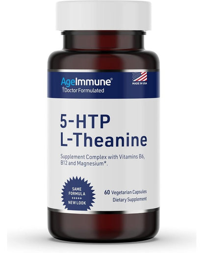 5-HTP Formula for Stress Relief and relaxation support for Teens and Adults - 60 capsules.