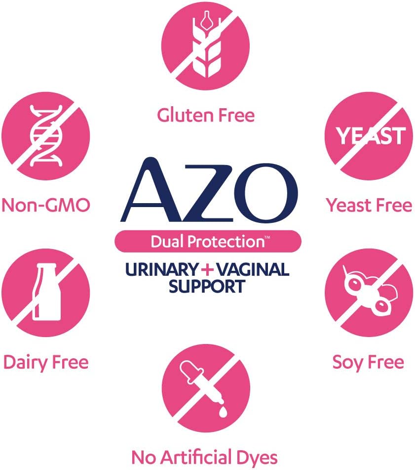 AZO Protection | Urinary + Vaginal Support* | Prebiotic Plus Clinically Proven Women's Probiotic | Starts Working Within 24 Hours | Non-GMO | 30 Count