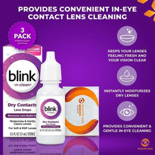 Blink-N-Clean Lens Drops, Blink Eye Drops for Contact Lenses, 15 ml Cleans & Moisturizes for Soft & RGP Lens Wearers, Bundled with 1 Tea Tree Oil Eyelid/Eyelash Wipe Maxim Eye