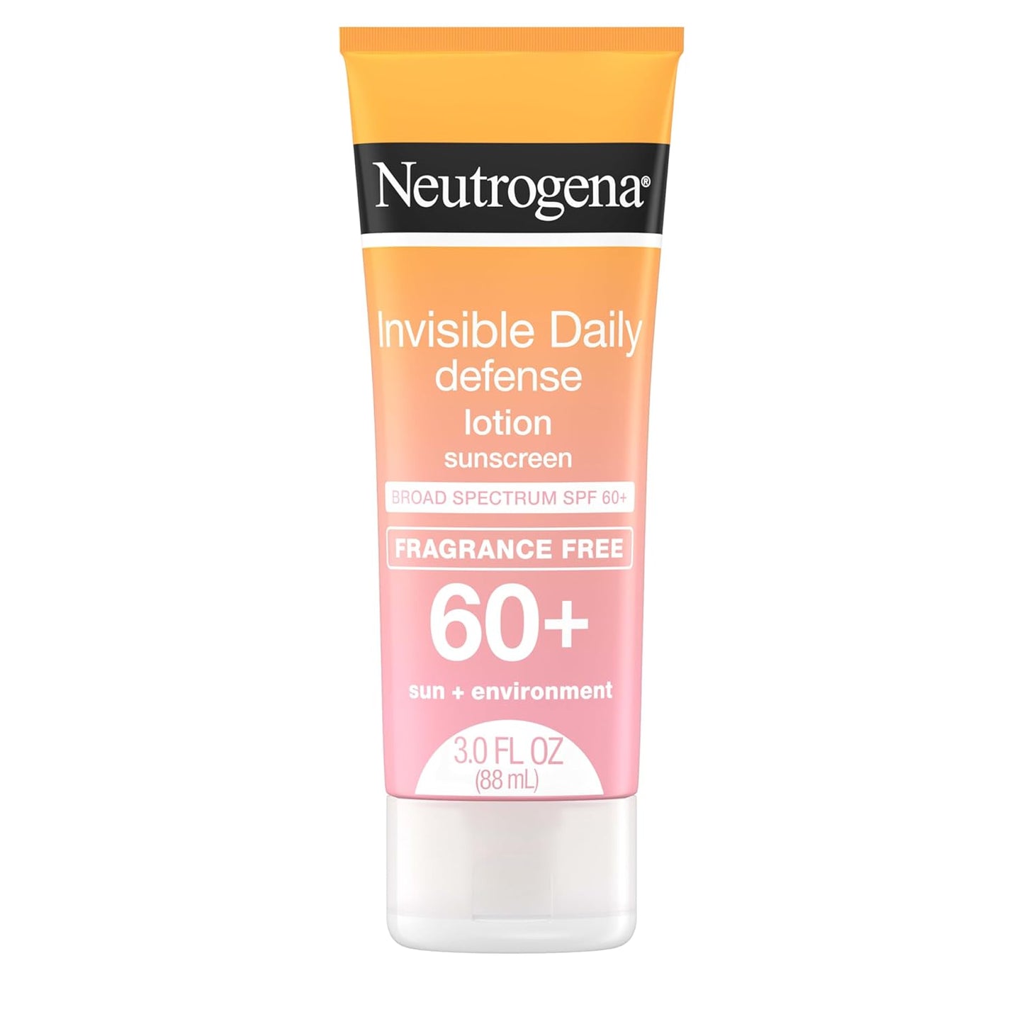 Neutrogena Invisible Daily Defense Fragrance-Free Sunscreen Lotion, Broad Spectrum SPF 60+, 3.0 fl. oz