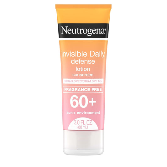 Neutrogena Invisible Daily Defense Fragrance-Free Sunscreen Lotion, Broad Spectrum SPF 60+, 3.0 fl. oz