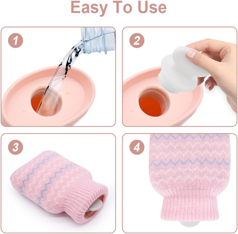 320ml Hot Water Bottle with Knited Cover