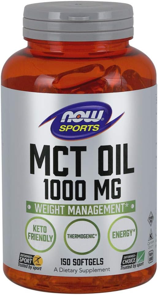 NOW Foods Sports Nutrition, MCT (Medium-chain triglycerides) Oil 1,000 mg, Weight Management, 150 Softgels now