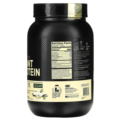 Optimum Nutrition Gold Standard 100% Plant Based Protein Powder, Gluten Free, Vegan Protein for Muscle Support and Recovery with Amino Acids - Creamy Vanilla, 20 Servings