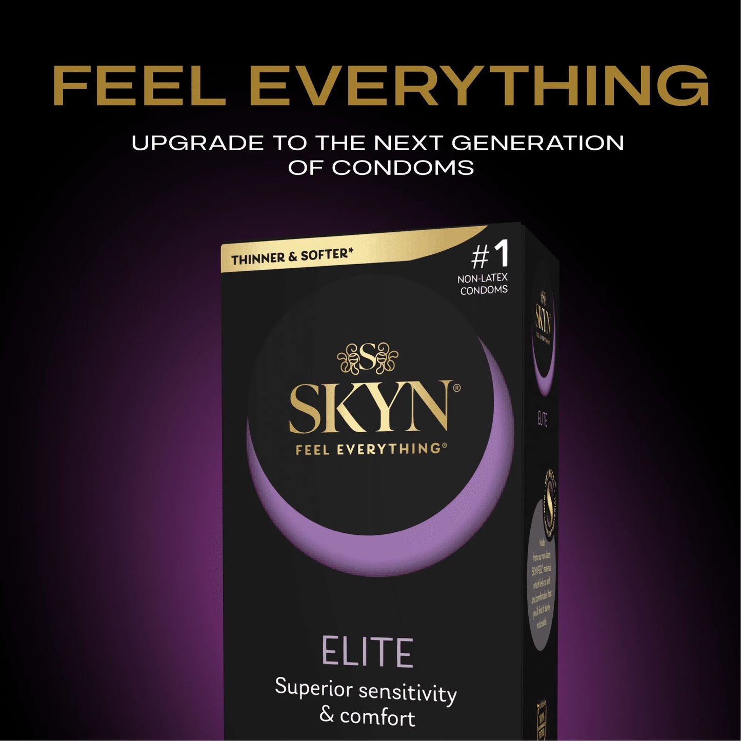 SKYN Elite Non-Latex Lubricated Condoms, 12 Count