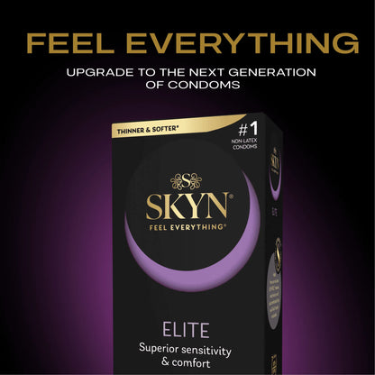 SKYN Elite Non-Latex Lubricated Condoms, 12 Count