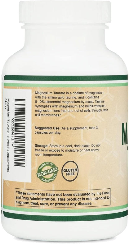 Double Wood Magnesium Taurate, 1,500mg per Serving, 210 Vegan Capsules