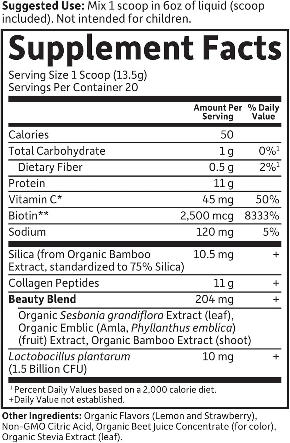 Garden of Life Grass Fed Collagen Beauty - Strawberry Lemonade, 20 Servings - Collagen Powder for Women Men Hair Skin Nails, Collagen Peptides Powder, Collagen Protein Hydrolyzed Collagen Supplements