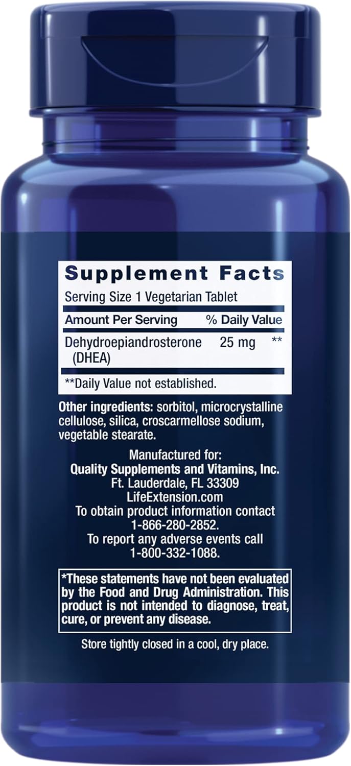 Life Extension DHEA 25 mg - 100 Dissolve-In- Mouth Tablets