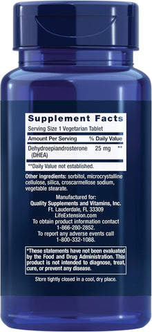 Life Extension DHEA 25 mg - 100 Dissolve-In- Mouth Tablets Life Extension