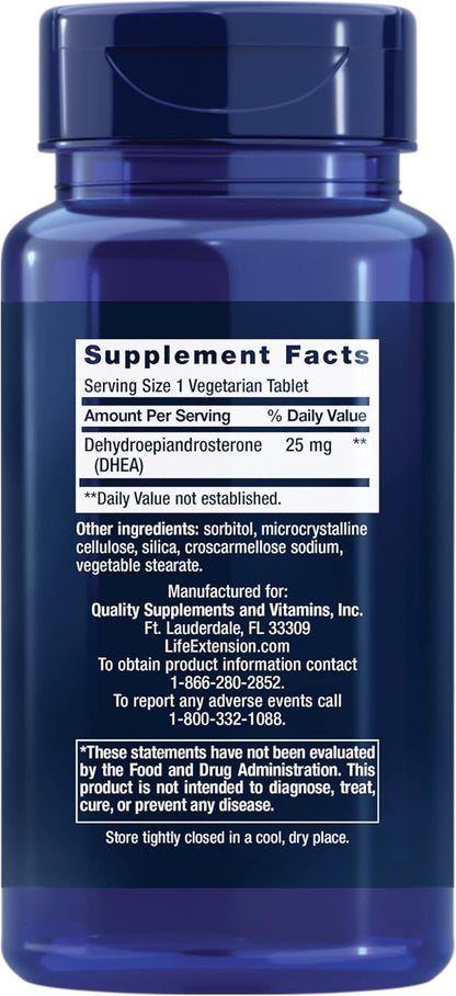 Life Extension DHEA 25 mg - 100 Dissolve-In- Mouth Tablets