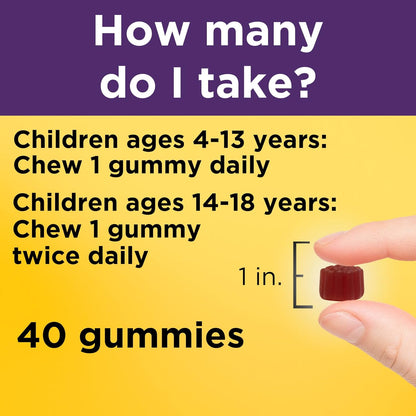 Nature Made Kids First Elderberry with Vitamin C and Zinc, 40 Elderberry Gummies