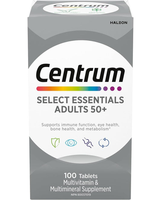 Centrum Select Essentials, Complete Multivitamin & Mineral Supplement, Adults 50+, 100 Tablets