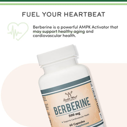 Double Wood Berberine Supplement 500mg, 60 Capsules