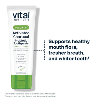 Hyperbiotics Vegan Pro Dental ENT and Spearmint Charcoal Toothpaste | Probiotic Bundle | Freshen Bad Breath | 90 Count Tablets and 4oz Tube