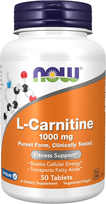 NOW Foods, L-Carnitine, 1,000 mg, 50 Tablets