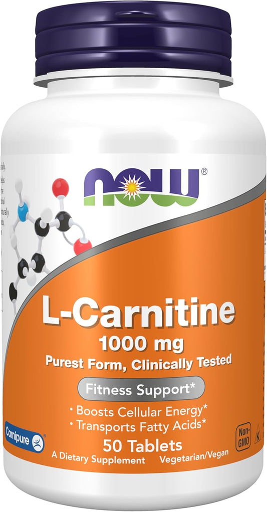 NOW Foods, L-Carnitine, 1,000 mg, 50 Tablets