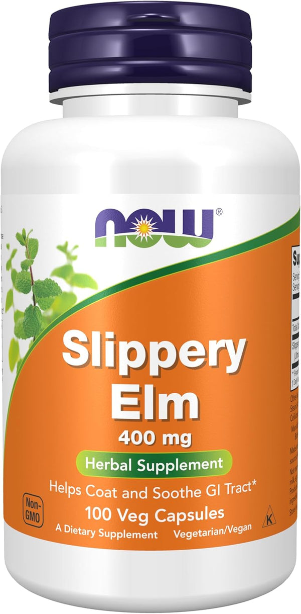 NOW Foods Slippery Elm 400mg 100 Capsules now