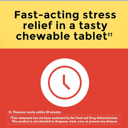 Nature Made Chewable L Theanine 200mg, Stress Relief, 50 Chewable Tablets