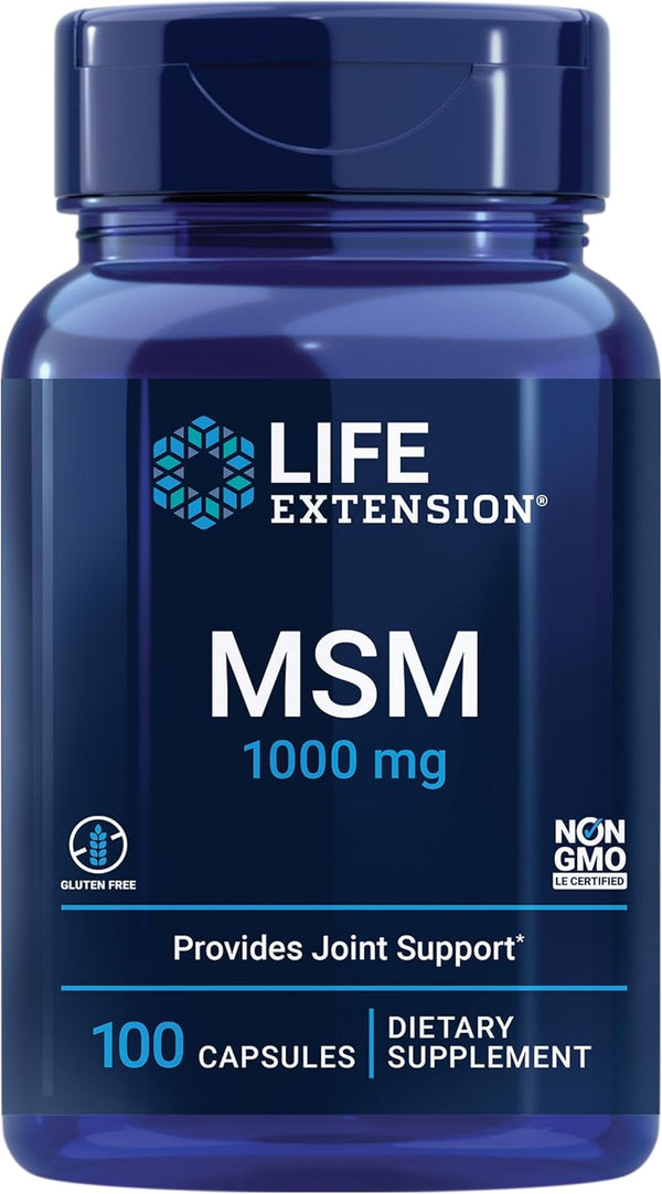 Life Extension MSM, 1000 mg, 100 Capsules Life Extension