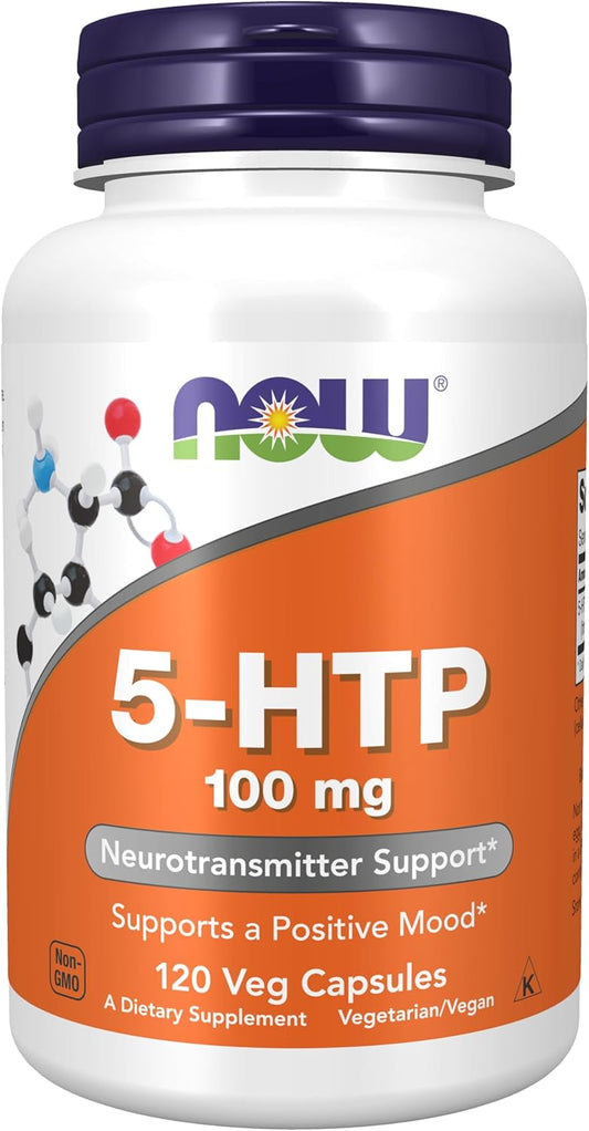 NOW Foods Supplements, 5-HTP (5-hydroxytryptophan) 100 mg, 120 Veg Capsules