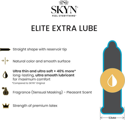 SKYN Elite Extra Lube – Ultra-Thin, Lubricated Latex-Free Condoms