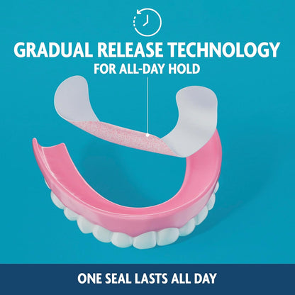 Sea-Bond Secure Denture Adhesive Seals, Original Uppers, Zinc-Free, All-Day-Hold, Mess-Free, 30 Count