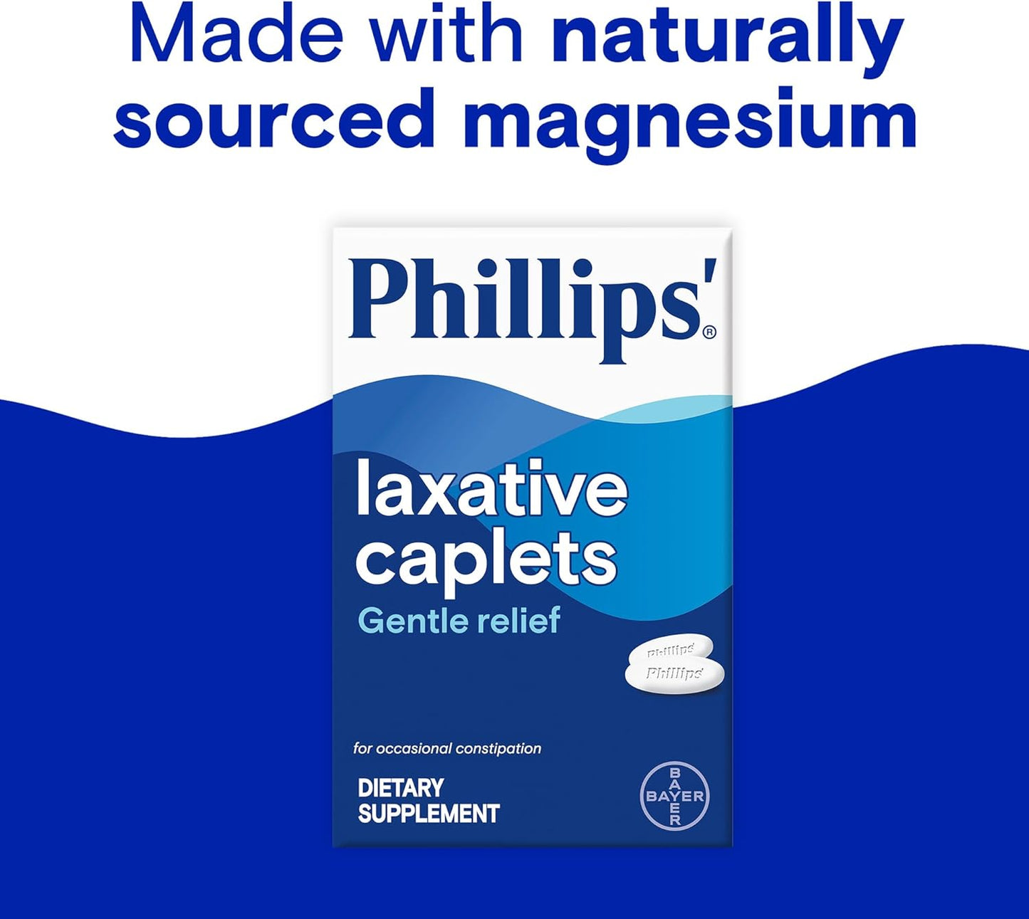 Philips' Laxative Magnesium Caplets, 100 count, Stimulant & Cramp Free Constipation Relief