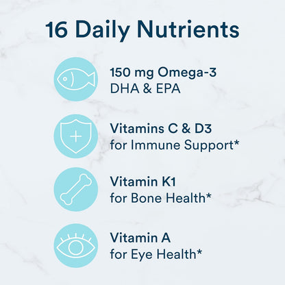 SmartyPants Daily Gummy Multivitamin Adult: Vitamin C, D3, & Zinc for Immunity, Omega 3 Fish Oil (DHA/EPA), Iodine, Choline, Vitamin B6, E, B12, 180 count (30 Day Supply)