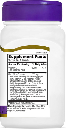 21st Century Resveratrol Red Wine Extract Capsules, 90 Count 21st Century