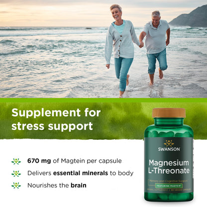 Swanson, Magnesium L-Threonate, 90 Veggie Capsules