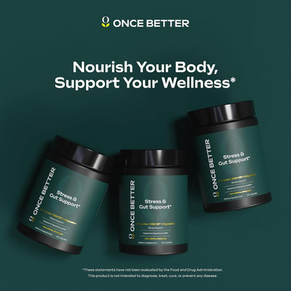 Once Better™️ Stress & Gut Support Supplement – 60 Capsules - Men & Women