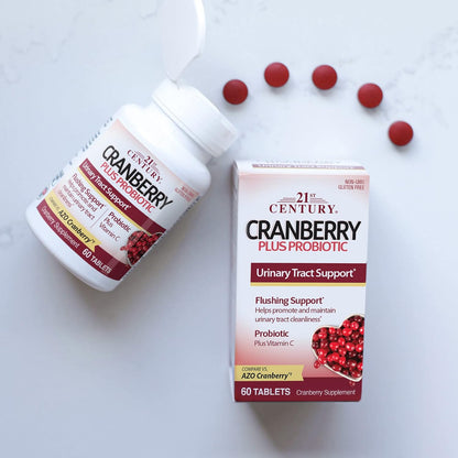 21st Century Cranberry Plus Probiotic Tablets, 60 Count